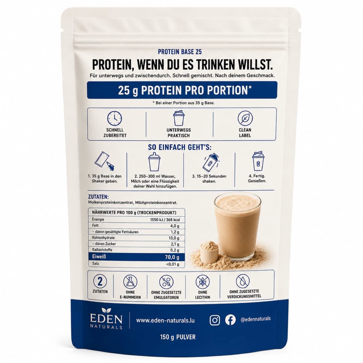 Eden Naturals Protein Base · Getränke