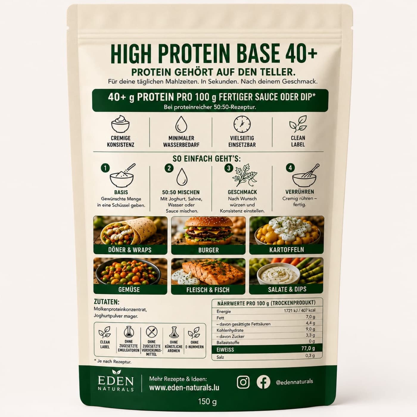 Eden Naturals High Protein Base · Dip & Sauce